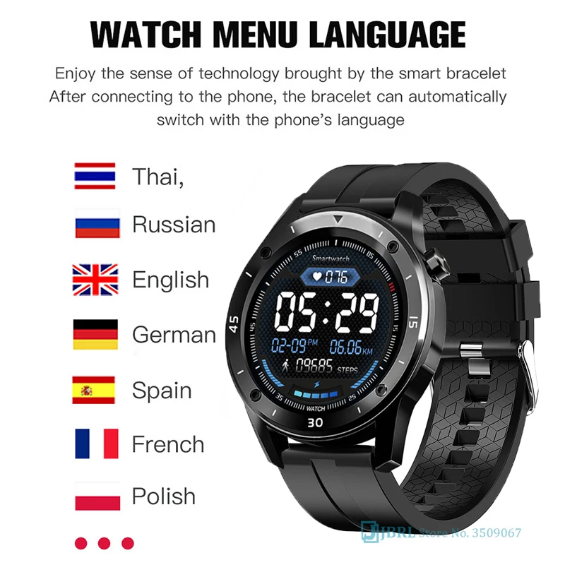 

Business Smart Watch Men Male Smartwatch Electronics Clock For Android IOS Fitness Tracker Call Reminder Bluetooth Smart-watch