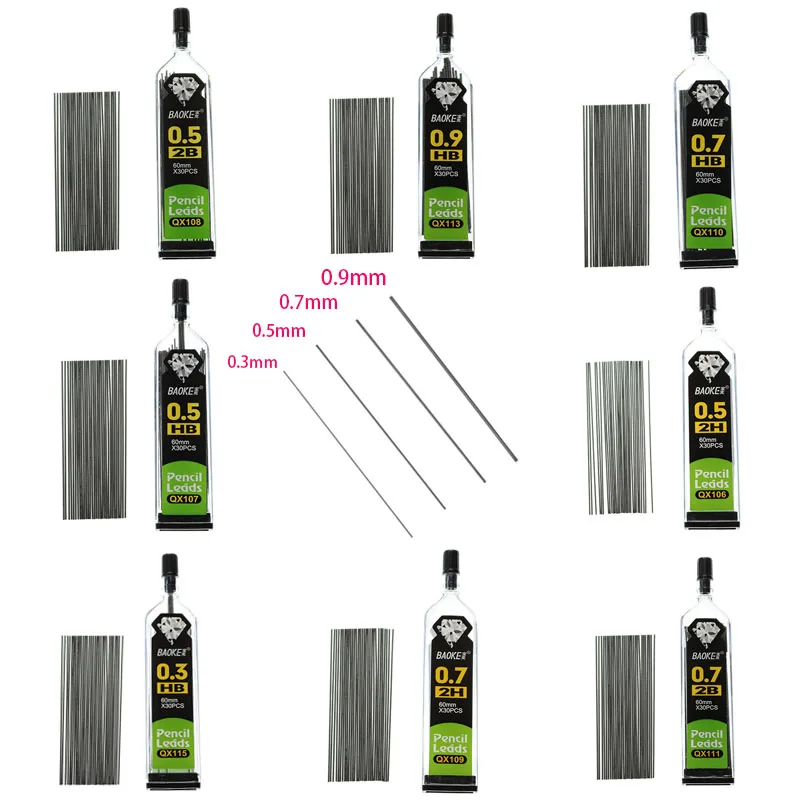 30/Bottle Automatic Pencil Lead Student Writing Art Sketch C