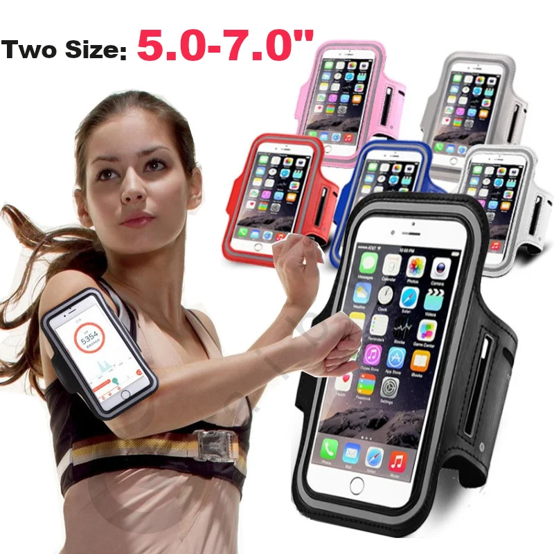 

5 - 7inch Outdoor Sports Phone Holder Armband Case for Samsung Gym Running Phone Bag Arm Band Case for iPhone 12 Pro Max 11 x 7+