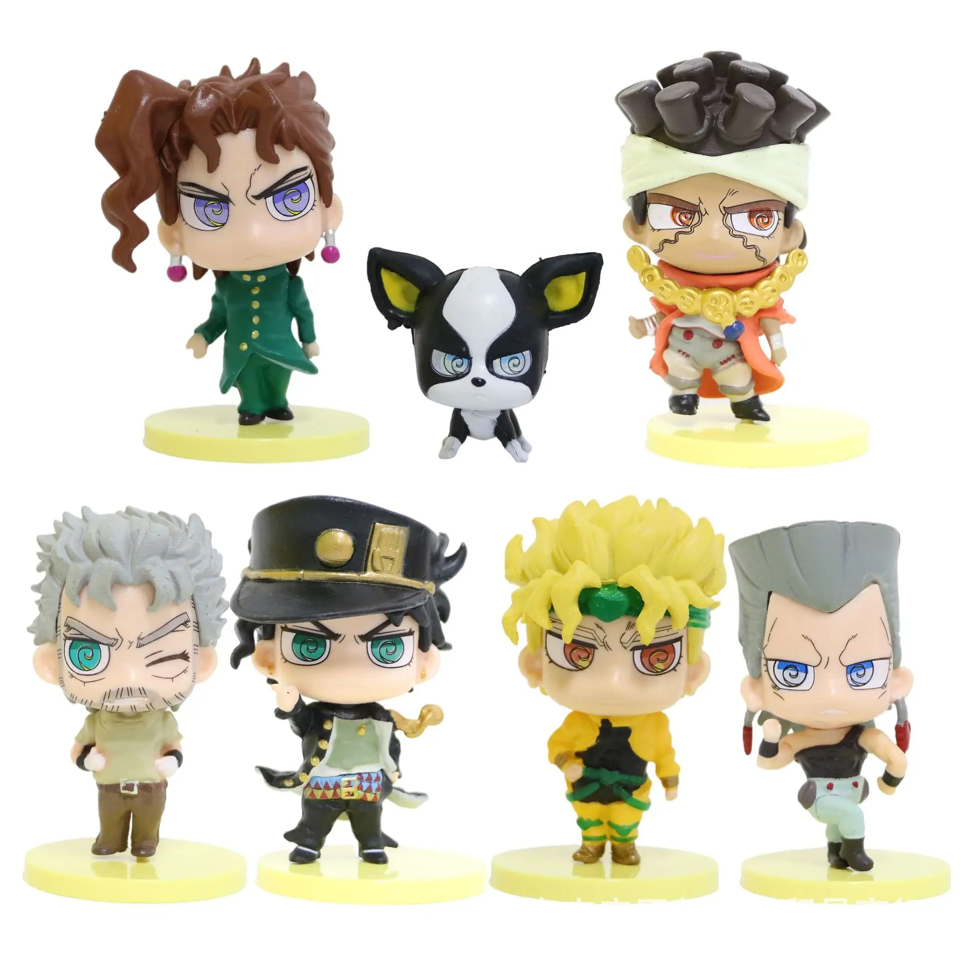 New 7pcs/Set Generation 2th Jojo Bizarre Adventure Diamond Kujo Jotaro Higashikata Josuke Rohan Action Figure PVC Model Toys | Игрушки и
