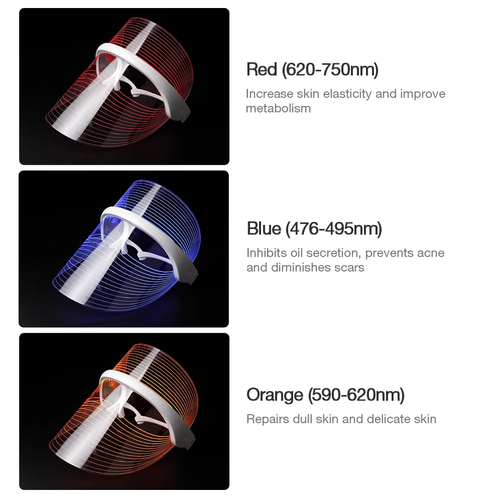 

7 Colors LED Light Therapy Face Mask Anti-aging Anti Wrinkle Facial SPA Instrument Beauty Skin Tighten Spectral Mask Beatuy Tool