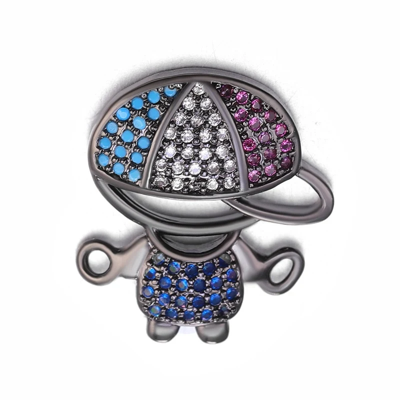 Metal Black Juya DIY ювелирные аксессуары Красочный Циркон буквы мама мальчик девочка разъемы для мамы женский дружба шнур кожаный - Цвет: Metal Black