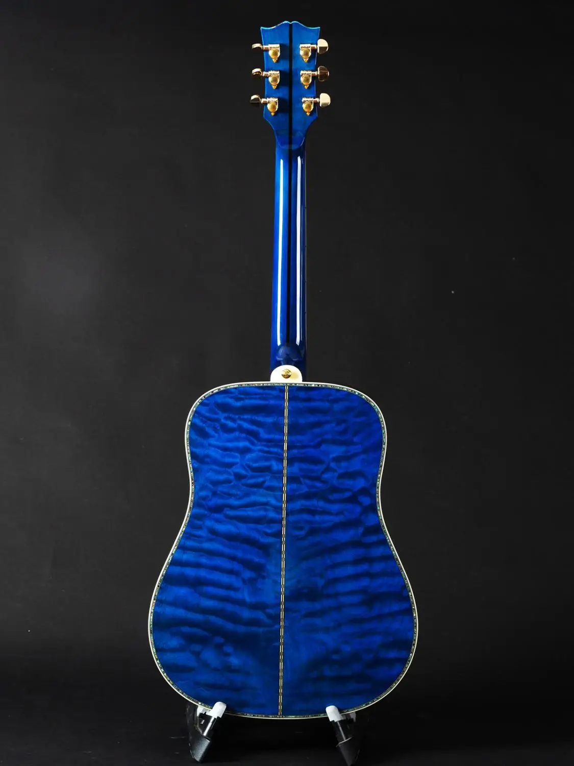 Твердая древесина 41 дюймов стеганый клен элегантный синий цвет акустическая