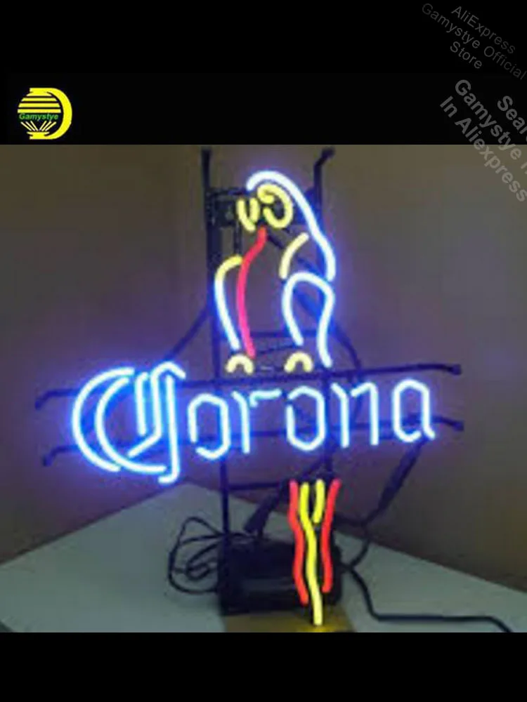 

CORON BEER PARROT Neon Sign Neon Bulb Sign Handmade Light Room Parrot Window neon lights for rooms Neon Light Real Glass lighter