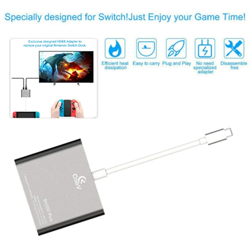 USB Type C к HDMI цифровой концентратор портативное PD зарядное устройство 4K док станция