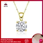 Ожерелье QALEDE из муассанита, 1 карат, кулон до ключицы, ожерелье с четырьмя зубцами, женское ожерелье из муассанита