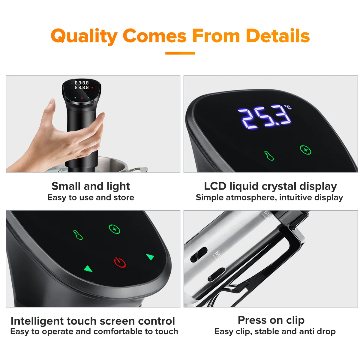 Мощная медленная готовка 1600 Вт из нержавеющей стали-готовка с функциями Sous Vide