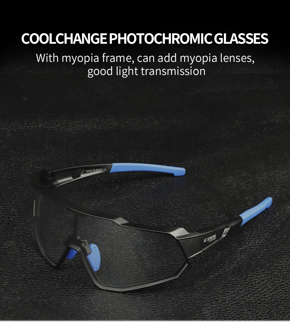 CoolChange фотохромные велосипедные очки для бега, спорта на открытом воздухе, MTB, велосипедные солнцезащитные очки, UV400, мужские, женские, дорожные, велосипедные очки