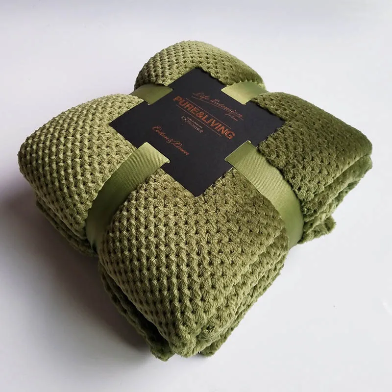 Army Green Клетчатое одеяло с ананасом для кровати, фланелевое одеяло на диване, Флисовое одеяло для взрослых, покрывало на кровать, постельные принадлежности - Цвет: Army Green