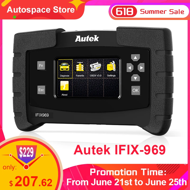 Autek IFIX969 OBD2 сканер профессиональная полная система ABS SRS EPB DPF Сброс считыватель