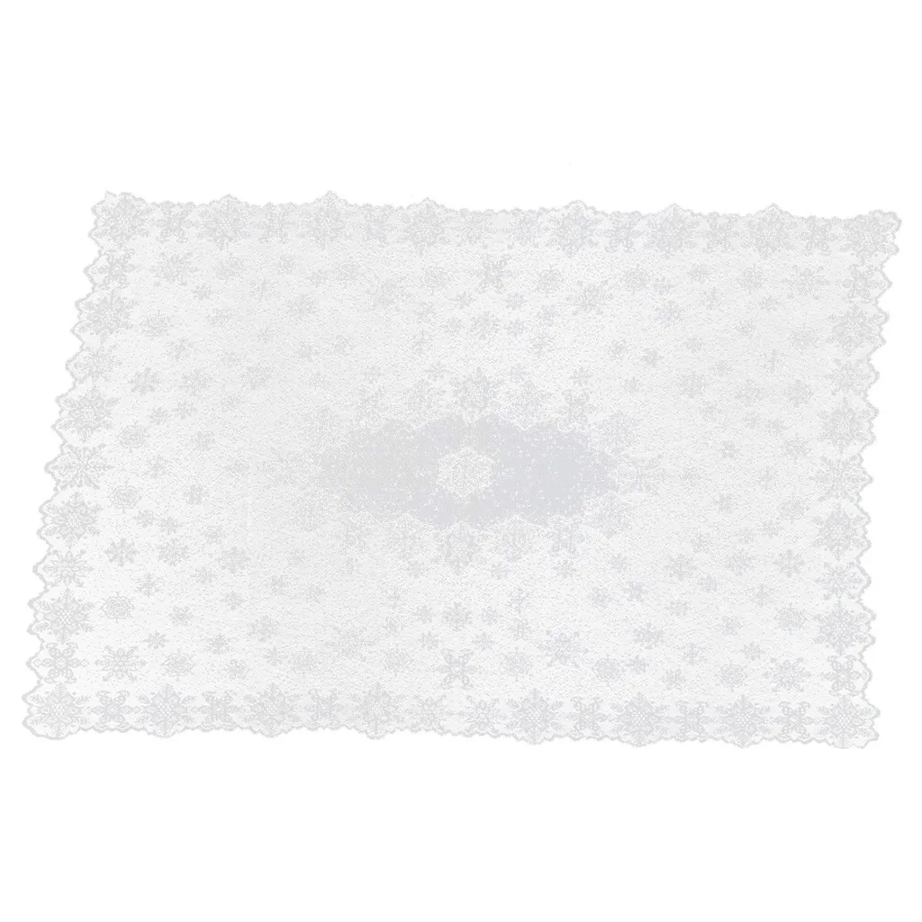 Белая винтажная кружевная скатерть для обеденного стола Рождественская