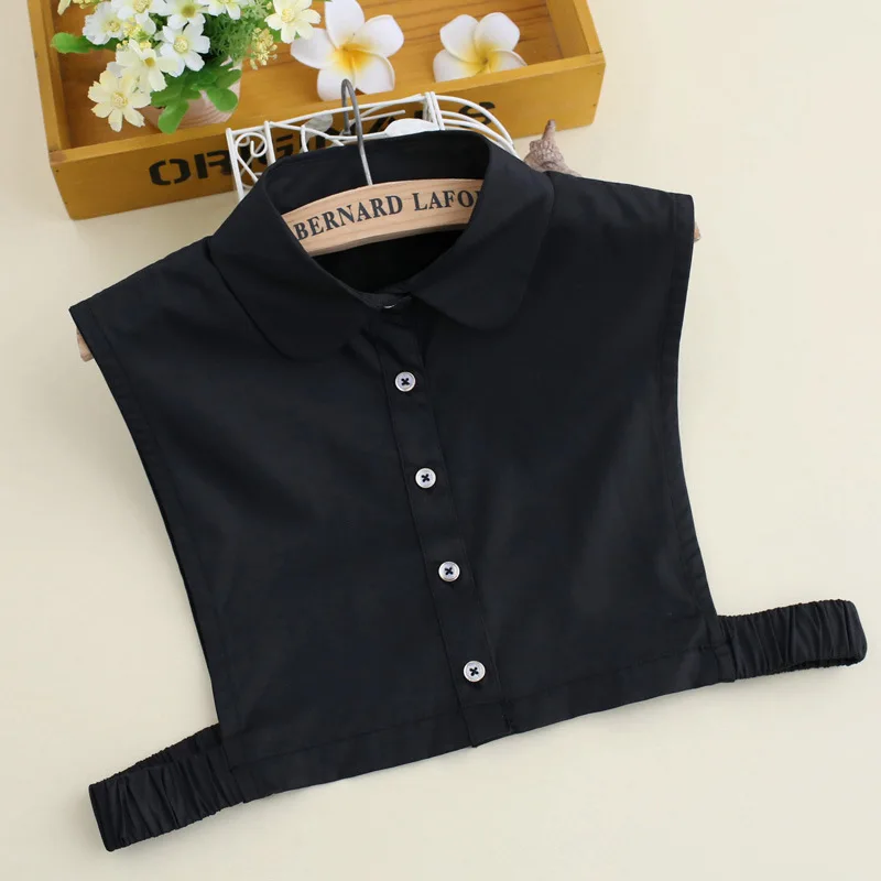 2021 хлопковая парчовая Черный и белый воротник рубашки для женщин съемный