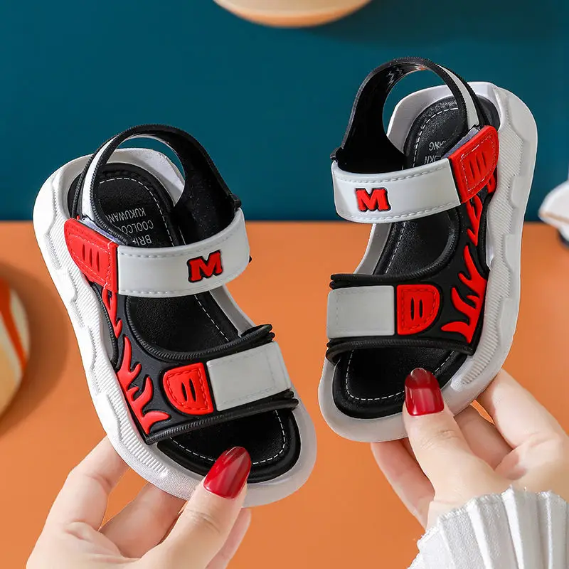 Sandalias antideslizantes de fondo suave para ni&ntilde;os, zapatos de playa a la moda, novedad de verano, 2021-1