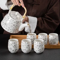 gift box turkish creative teapot white chinese porcelain chinese tea set premium water jug samovar czajnik tea infuser ed50cf