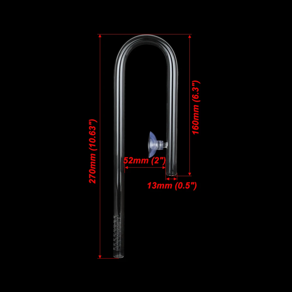 Inflow J Shape-13mm Senzeal аквариум Стекло Лилия Мак спин трубы фильтр трубка с зажимом потока и оттока поверхности скиммер аквариум фильтр - Цвет: Inflow J Shape-13mm