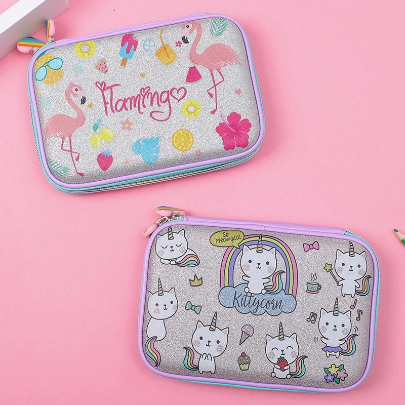 Чехол карандаш с изображением единорога кошки kalem kutusu Kawaii trousse scolaire stylo фламинго
