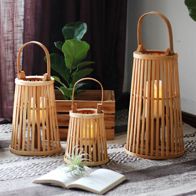 

Creative Modern Candle Holder Handmade Wood Minimalist Nordic Hollow Garden Lantern Geometric Wedding Home Decor Candlebra