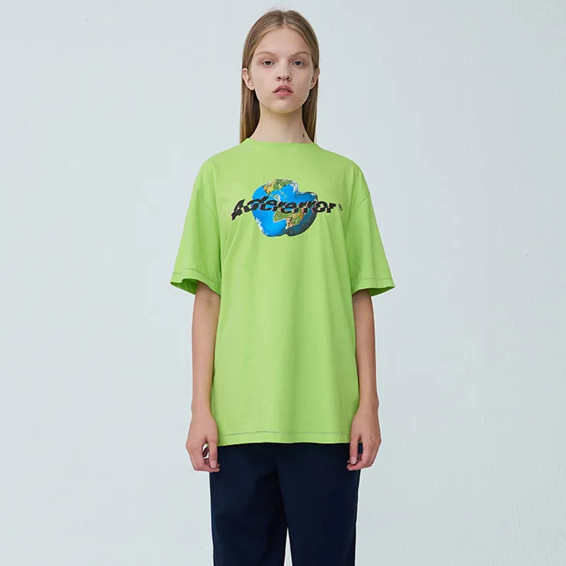 

Футболка с реальной меткой Adererror Sightnet, мужская, женская, мужская, с узором на тему земли, футболки с ошибками