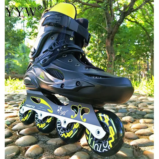 Professional Inline Roller Skates Adult Flashing Speed Skating Shoes Sneakers Black For Outdoor Sport Women Men 4 Wheels Shoes 5