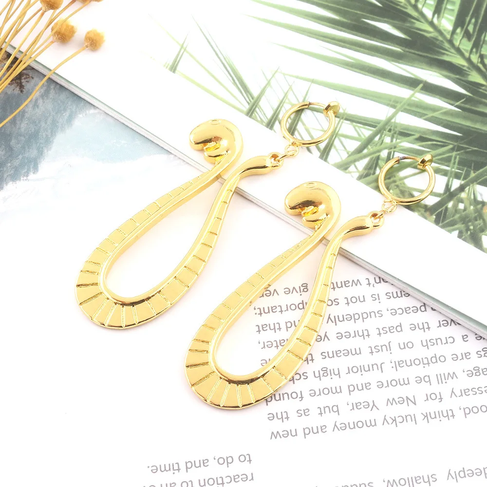 Аниме One Piece серьги Boa Хэнкок со змеиным узором золотистого цвета серьги-капельки