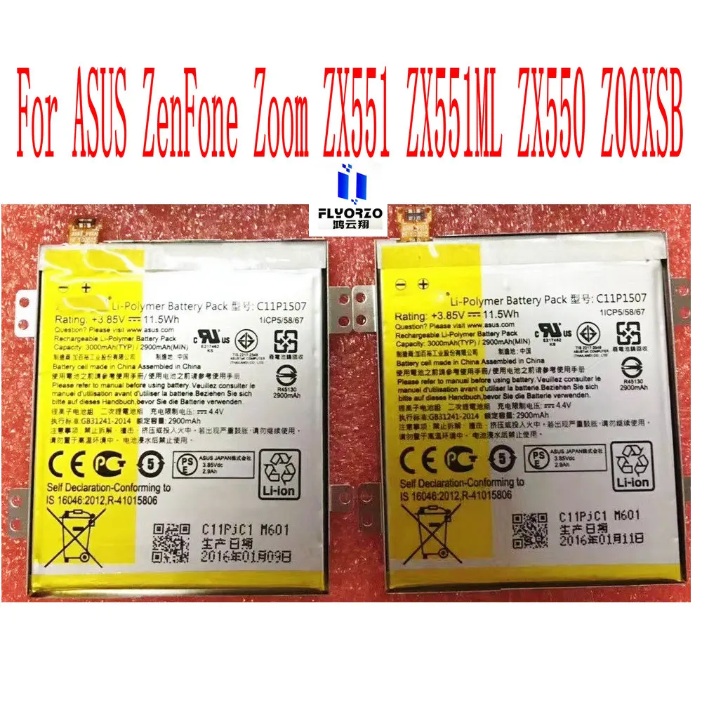 

100% Brand new high quality 2900mAh C11P1507 Battery For ASUS ZenFone Zoom ZX551 ZX551ML ZX550 Z00XSB Mobile Phone