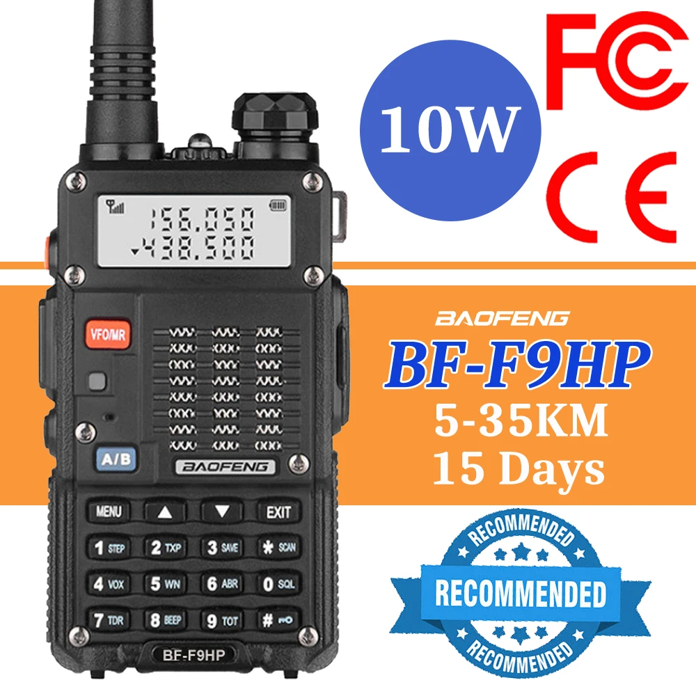 Professional Walkie Talkie 100 KM CB Radio Baofeng F9HP High Power 10W Dual Band 2 Way Ham Radio hf Transceiver VHF UHF BF-F9HP