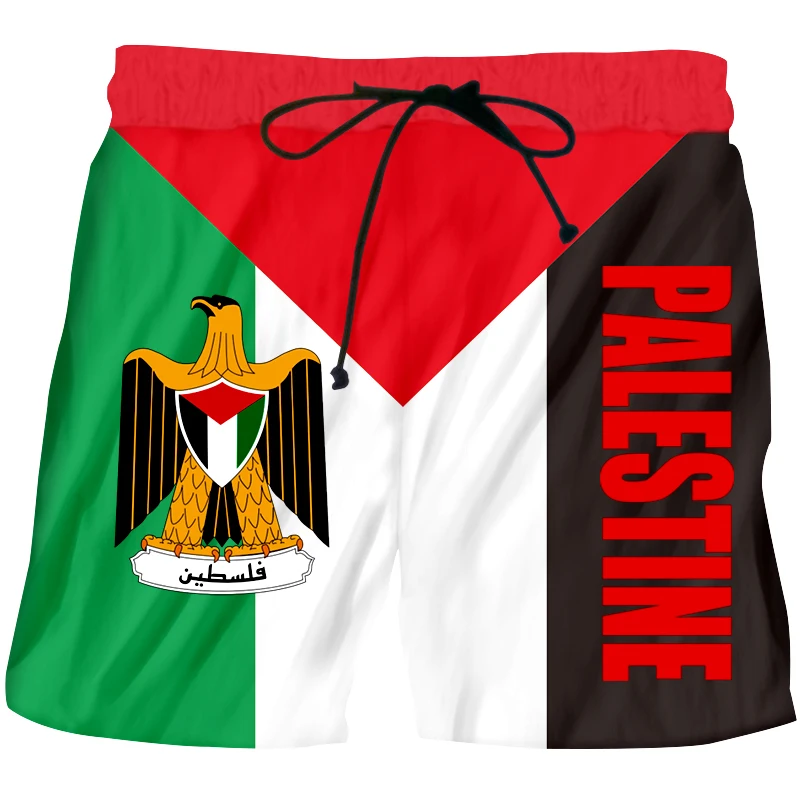 

UJWI Fun Printed Men's Pants All Palestine Graphic Casual Shorts Free Palestine Slogan National Logo Short Sweatpants Large Size