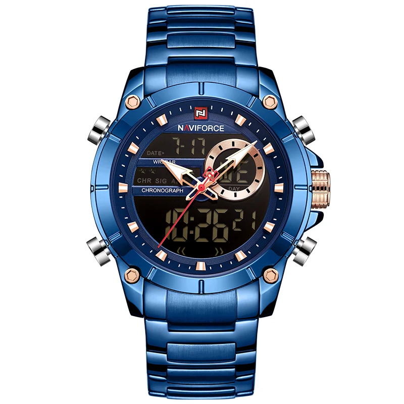 

NAVIFORCE Mens Watches Top Brand Army Military Waterproof Sport Watch Men LED Quartz Digital Wrist Watch Male Relogio Masculino