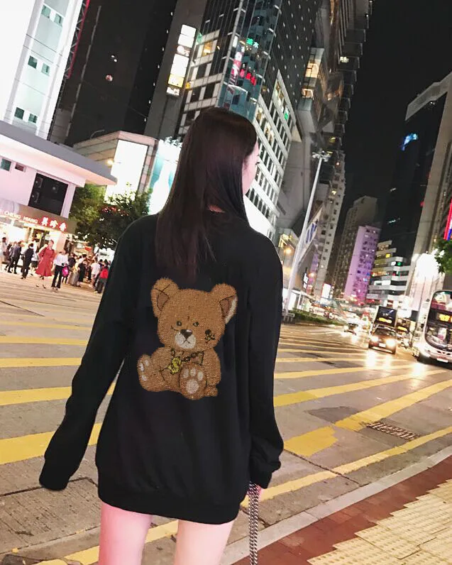 

Hoodies women Hot drill Sweatshirts design big size M-3XL winter Diamond stone long sleeve Hoodies Loose design