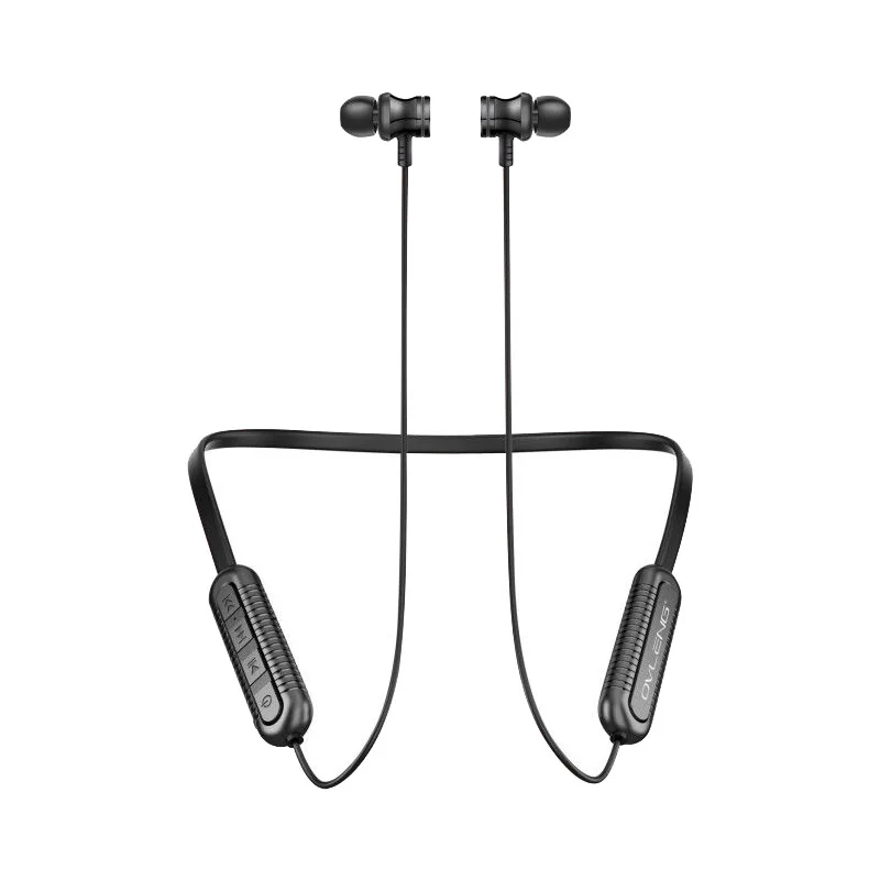 OVLENG S19 беспроводные Bluetooth наушники спортивные шейные наушники с микрофоном в качестве MP3 плеера Walkman Handsfree для умных устройств - Цвет: BLACK