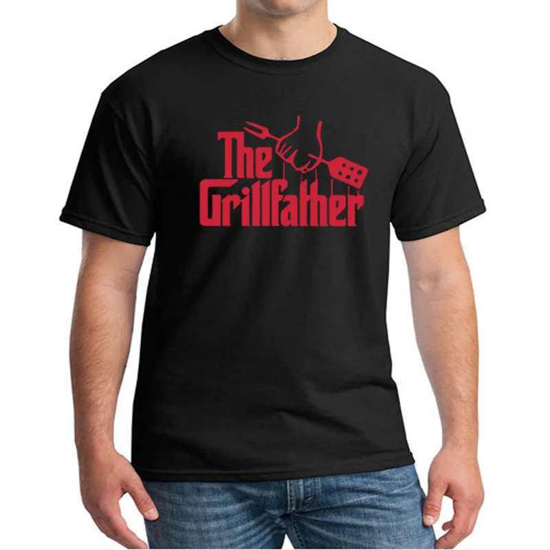 

Забавная Мужская футболка с круглым вырезом The Grillfather, подарок отцу отца, День отца, барбекю, модная семейная Повседневная хлопковая футболк...
