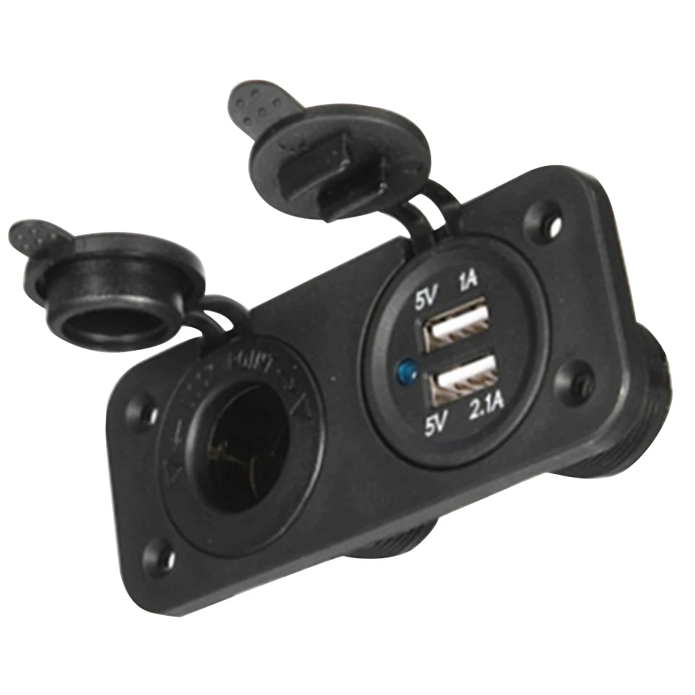 5V 2.1A 12V Dual USB Автомобильное зарядное устройство с панелью водонепроницаемый