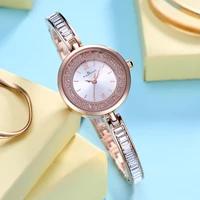 luxury women quartz watch rhinestone bracelet wristwatch rose gold starry sky wrist watches for women montre femme dropshipping