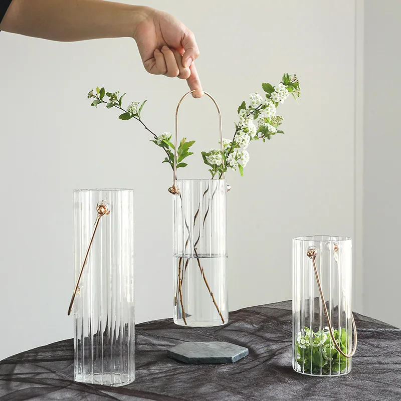 Nordic Transparent Glass Vase Table Decor Vases for Flower Arrangements Living Room Decoration | Дом и сад
