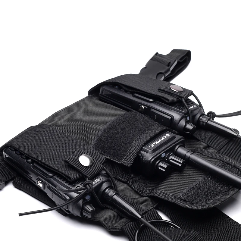 Green Tactical Harness Front Pack Bag Case Pouch Carry Holster for Kenwood Motorola TYT Baofeng Walkie Talkie Vest Rig Chest Bag