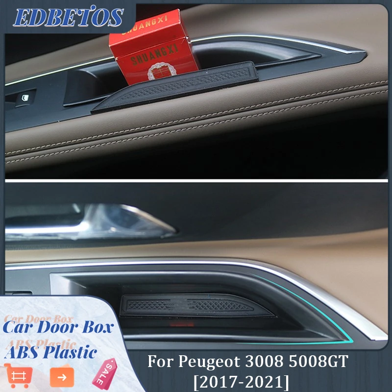 Для Peugeot 3008 3008GT 5008 5008GT 2017 2018 2021 аксессуары для интерьера Внутренняя дверь ящик