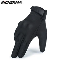 black motorcycle gloves summer hard shell protective cycling gloves for men full finger working gloves climbing hiking hunting