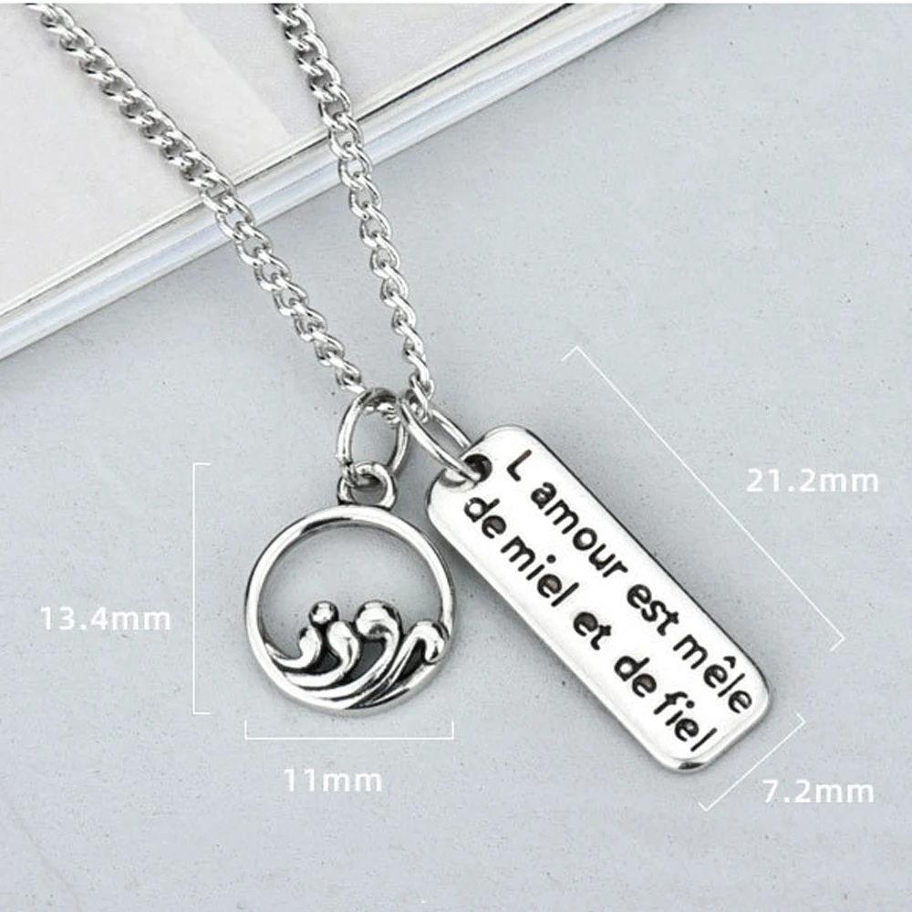 

Fashion Couple Necklace Vintage Couple Mountain Sea Promise Thai Geometric Lovers Choker Charm Necklace For Women Men