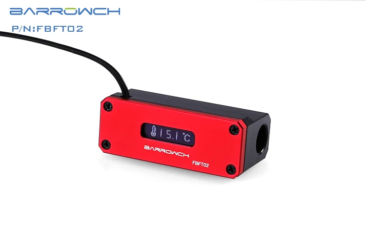 

BARROWCH FBFT02 and V3, Water Cooling Temperature Meter, Multimode OLED Digital Smart Display, Real-time Temperature