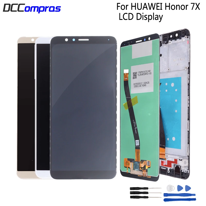 

Для Huawei Honor 7X, ЖК-дисплей, сенсорный экран, дигитайзер, для сборки, запасные части для Honor7X BND-AL10 BND-L21/L22 с ЖК-дисплеем