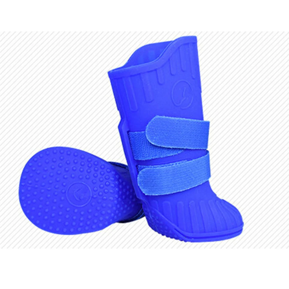 

4pcs Waterproof Pet Dog Boots for Medium to Large Dogs - Size (Blue)