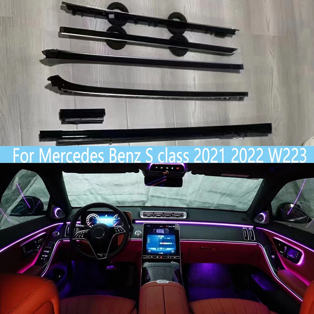 

Для Mercedes Benz S class 2021 2022 W223 окружасветильник LED 3D поворотный тройной динамик светодиодный активный внутренний свет автомобиля окружающий свет