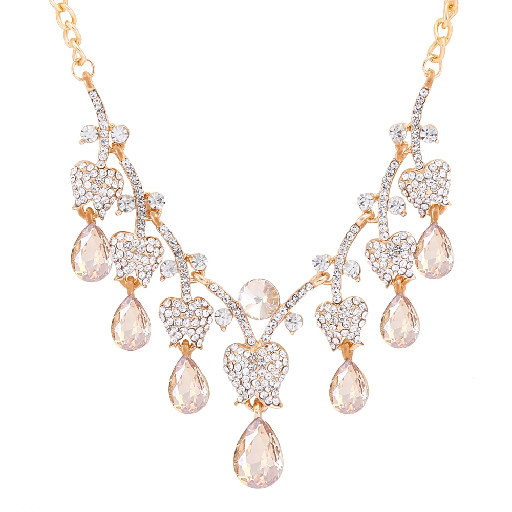 Женская Золотая цепочка с декоративным кристаллом Геометрическая свадебные