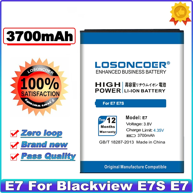 LOSONCOER E7 3700 мАч для Blackview E7S с высокой емкостью|Аккумуляторы мобильных телефонов| |