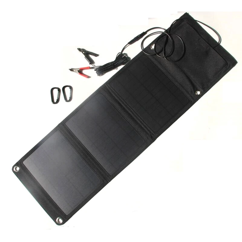 

BUHESHUI Foldable Solar Charger 18W Monocrystalline Silicon Solar Panel Grade A Solar Cells Battery Charger for iPhone/Car