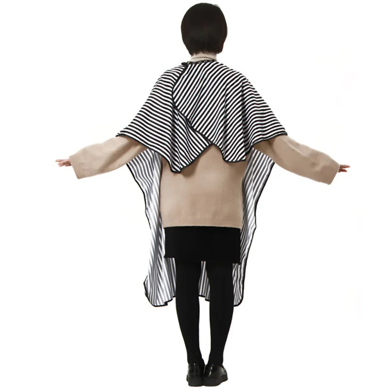 XL Retro Style Barber Hair Cape Gown Anti Static Hairdressing Wrap Strip Design For Salon Hair Cut Collar Hairdresser Tools