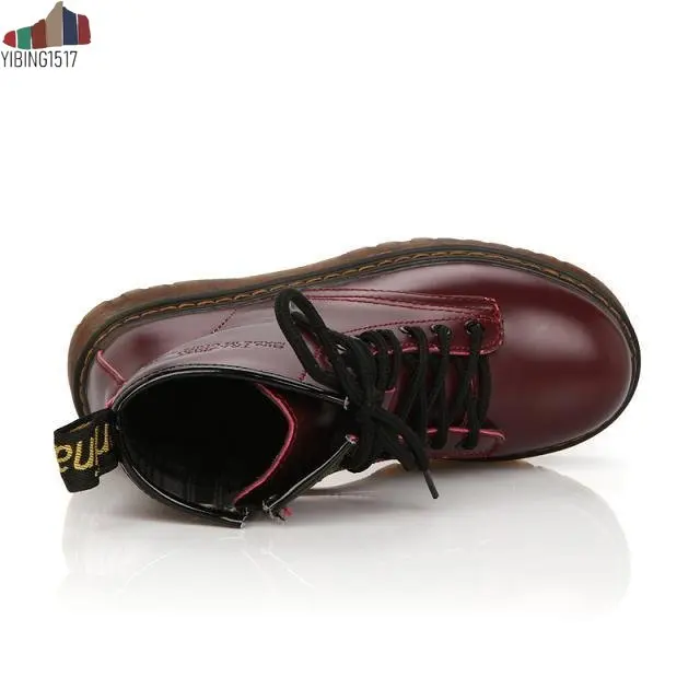 Bullock Real Leather Boots Women shoes Autumn Winter lace-up Flat boots Comfortable Retro work | Обувь