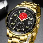 Новинка 2022, мужские часы NIBOSI, Золотые спортивные водонепроницаемые часы, мужские Модные кварцевые наручные часы, светящиеся часы с хронографом, мужские часы