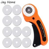 professional 45mm rotary cutter with ergonomic soft handle rotary roller cutter with 5pcs blades for cutting quilting fabric