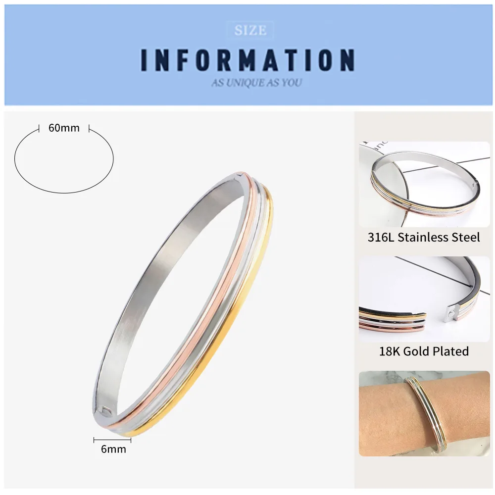 Многослойные браслеты манжеты из нержавеющей стали 316L для мужчин и